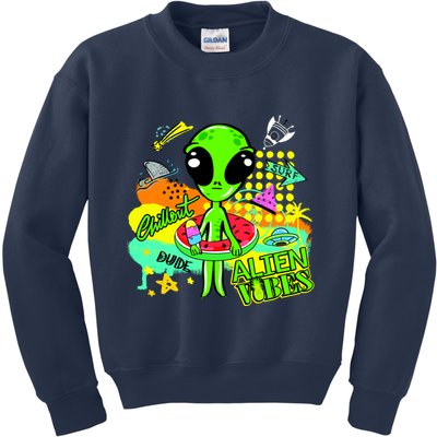 Alien Vibes Summertime Kids Sweatshirt