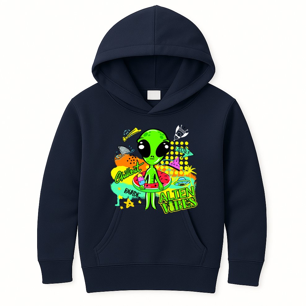 Alien Vibes Summertime Kids Hoodie