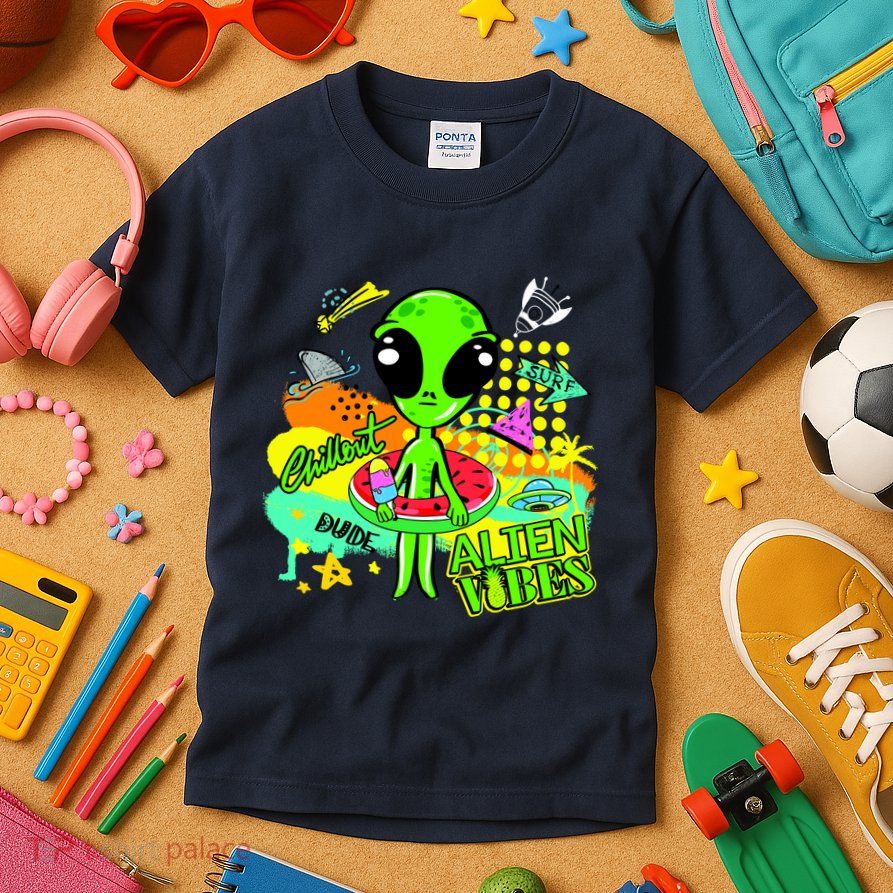 Alien Vibes Summertime Kids T-Shirt