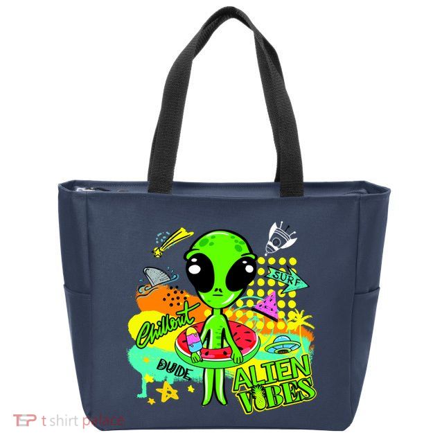 Alien Vibes Summertime Zip Tote Bag