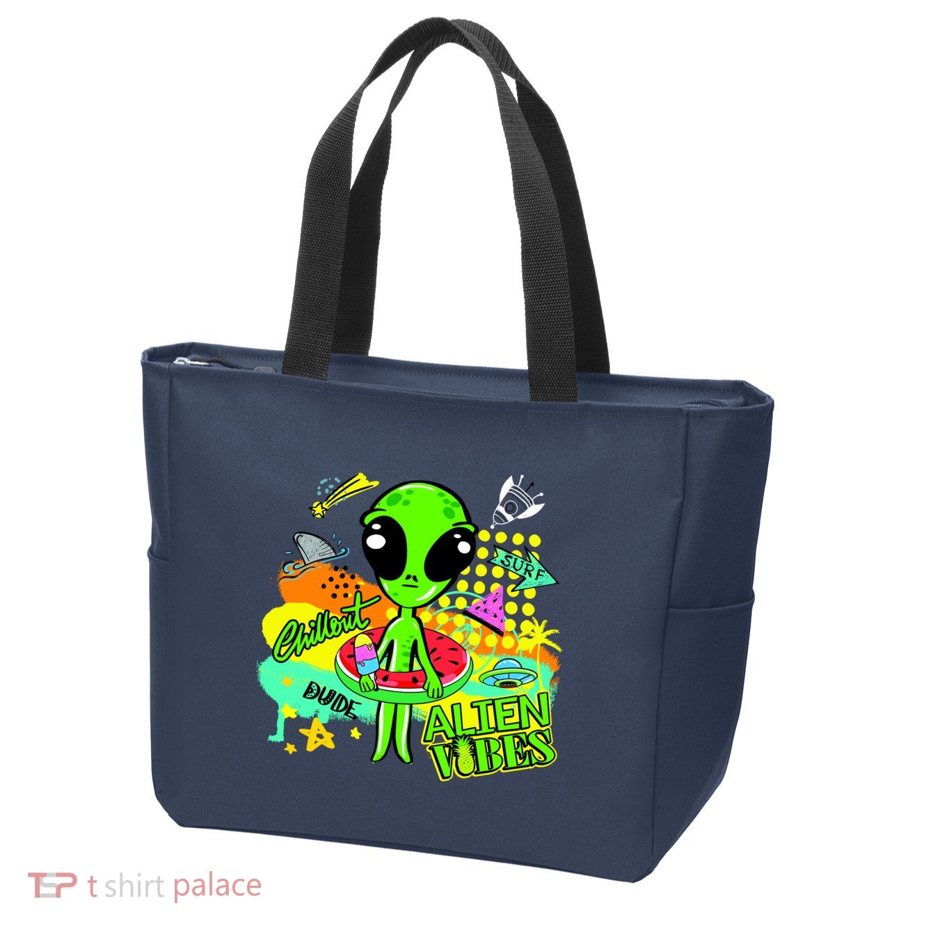 Alien Vibes Summertime Zip Tote Bag