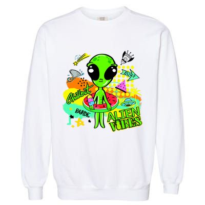 Alien Vibes Summertime Garment-Dyed Sweatshirt
