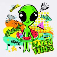 Alien Vibes Summertime Garment-Dyed Sweatshirt