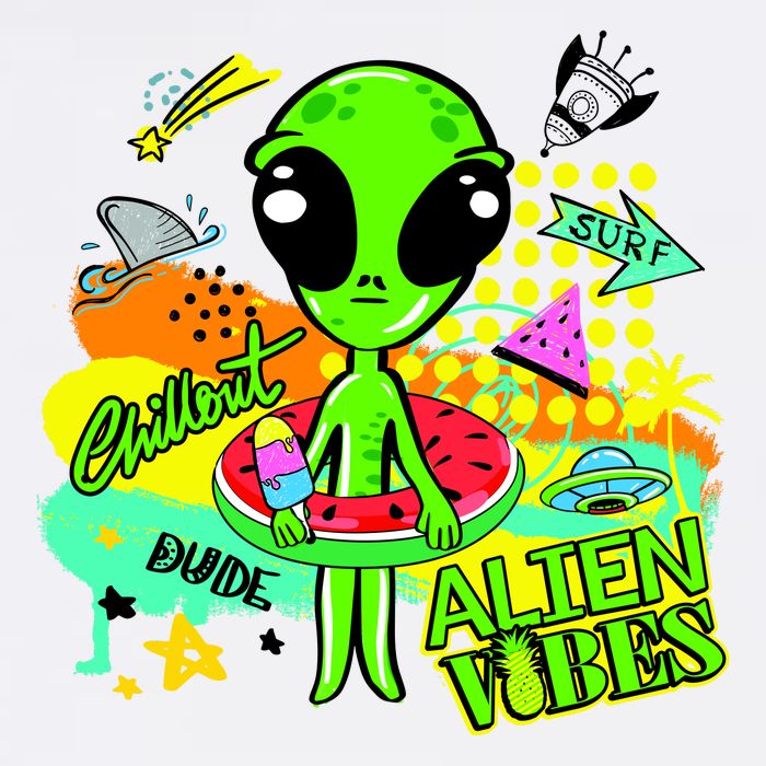 Alien Vibes Summertime Garment-Dyed Sweatshirt