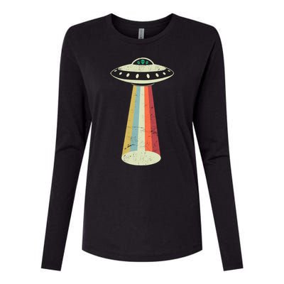 Alien Vintage UFO Space Ship Womens Cotton Relaxed Long Sleeve T-Shirt