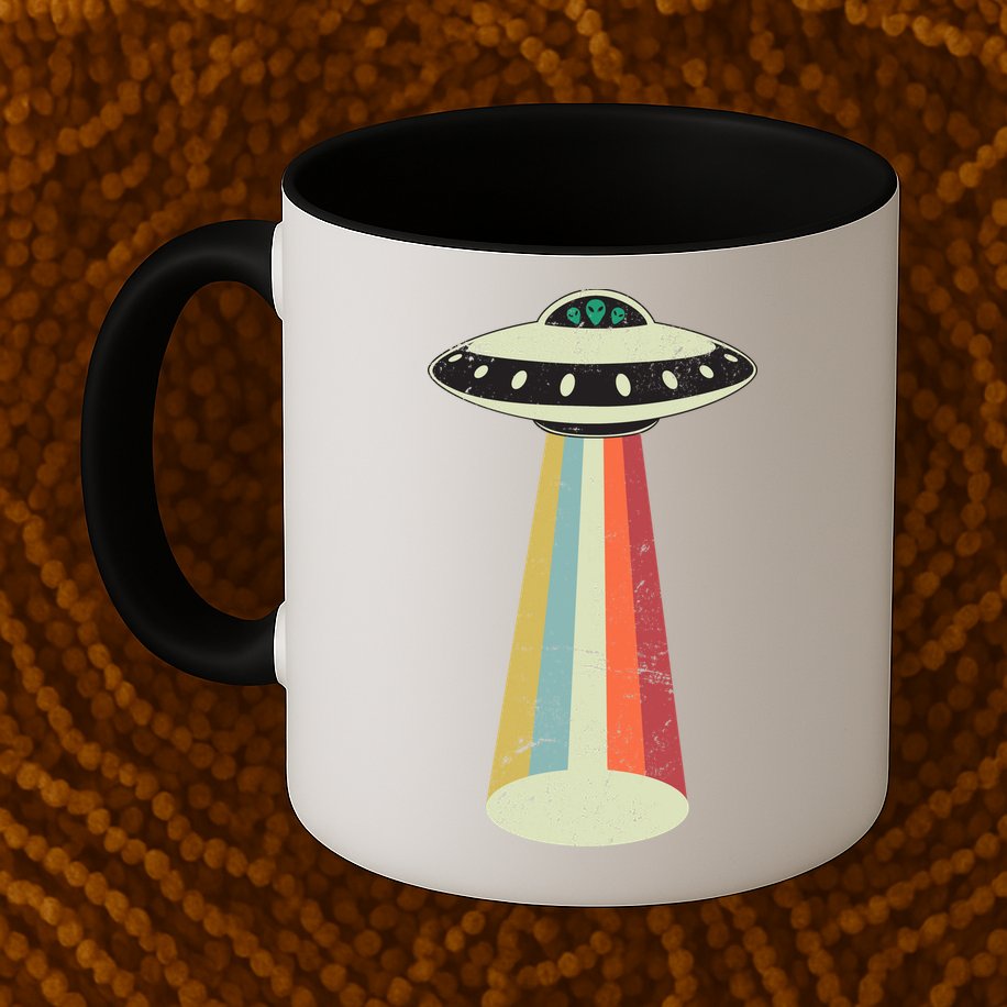 Alien Vintage UFO Space Ship Mug