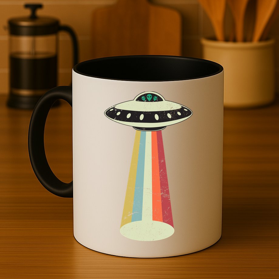 Alien Vintage UFO Space Ship Mug