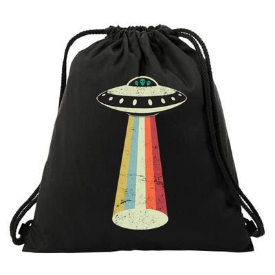 Alien Vintage UFO Space Ship Drawstring Bag