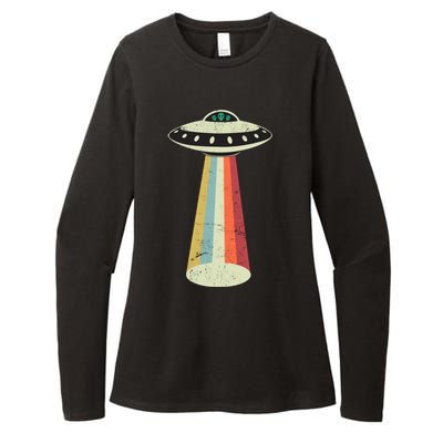 Alien Vintage UFO Space Ship Womens CVC Long Sleeve Shirt