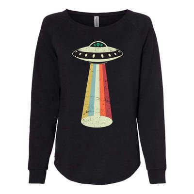 Alien Vintage UFO Space Ship Womens California Wash Sweatshirt