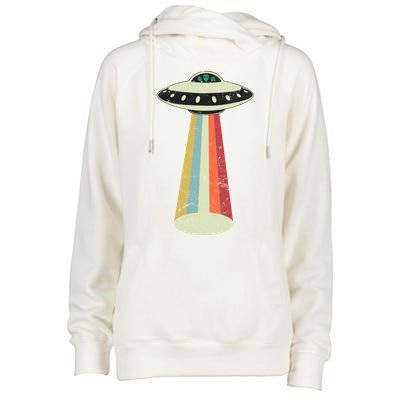 Alien Vintage UFO Space Ship Womens Funnel Neck Pullover Hood