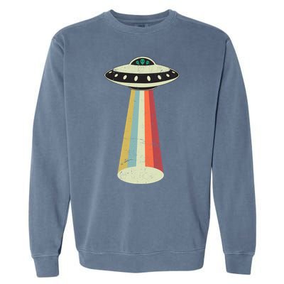 Alien Vintage UFO Space Ship Garment-Dyed Sweatshirt