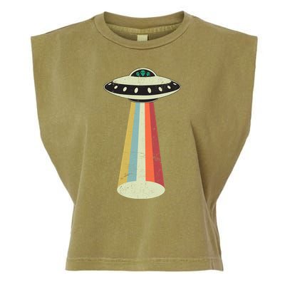 Alien Vintage UFO Space Ship Garment-Dyed Women's Muscle Tee