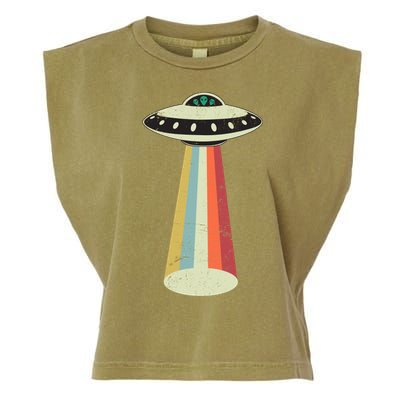 Alien Vintage UFO Space Ship Garment-Dyed Women's Muscle Tee