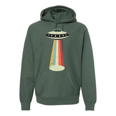 Alien Vintage UFO Space Ship Premium Hoodie