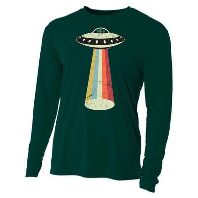 Alien Vintage UFO Space Ship Cooling Performance Long Sleeve Crew