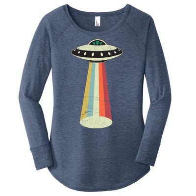 Alien Vintage UFO Space Ship Women's Perfect Tri Tunic Long Sleeve Shirt