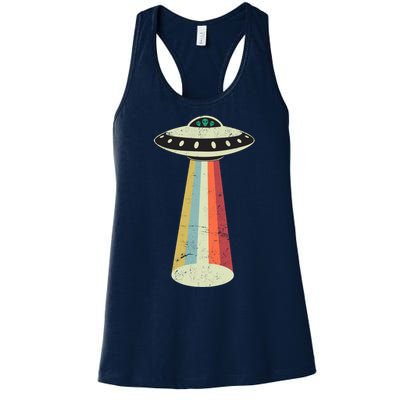 Alien Vintage UFO Space Ship Women's Racerback Tank