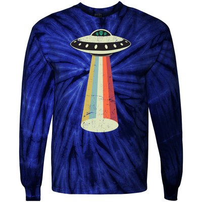 Alien Vintage UFO Space Ship Tie-Dye Long Sleeve Shirt