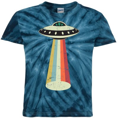 Alien Vintage UFO Space Ship Kids Tie-Dye T-Shirt