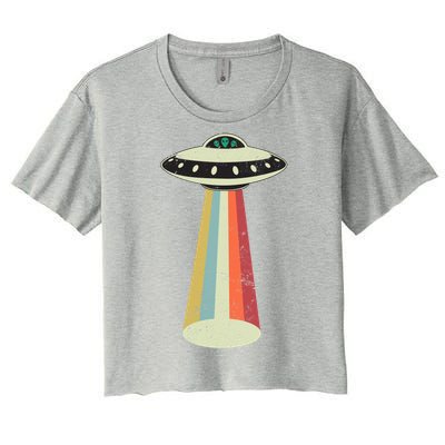 Alien Vintage UFO Space Ship Women's Crop Top Tee