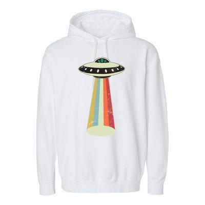 Alien Vintage UFO Space Ship Garment-Dyed Fleece Hoodie