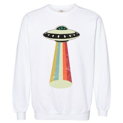 Alien Vintage UFO Space Ship Garment-Dyed Sweatshirt