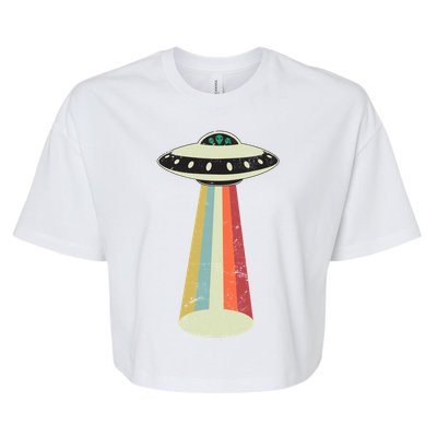 Alien Vintage UFO Space Ship Bella+Canvas Jersey Crop Tee