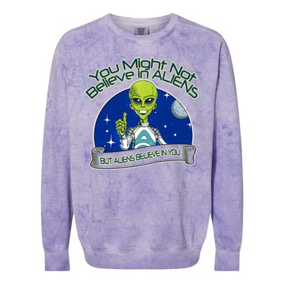 Aliens Believe In You Colorblast Crewneck Sweatshirt