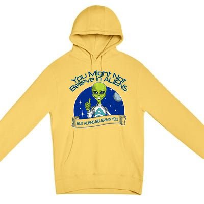 Aliens Believe In You Premium Pullover Hoodie