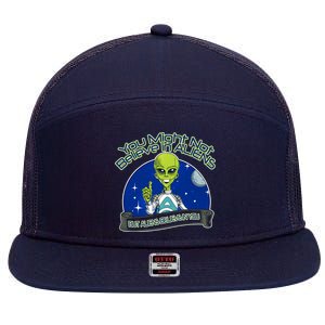 Aliens Believe In You 7 Panel Mesh Trucker Snapback Hat