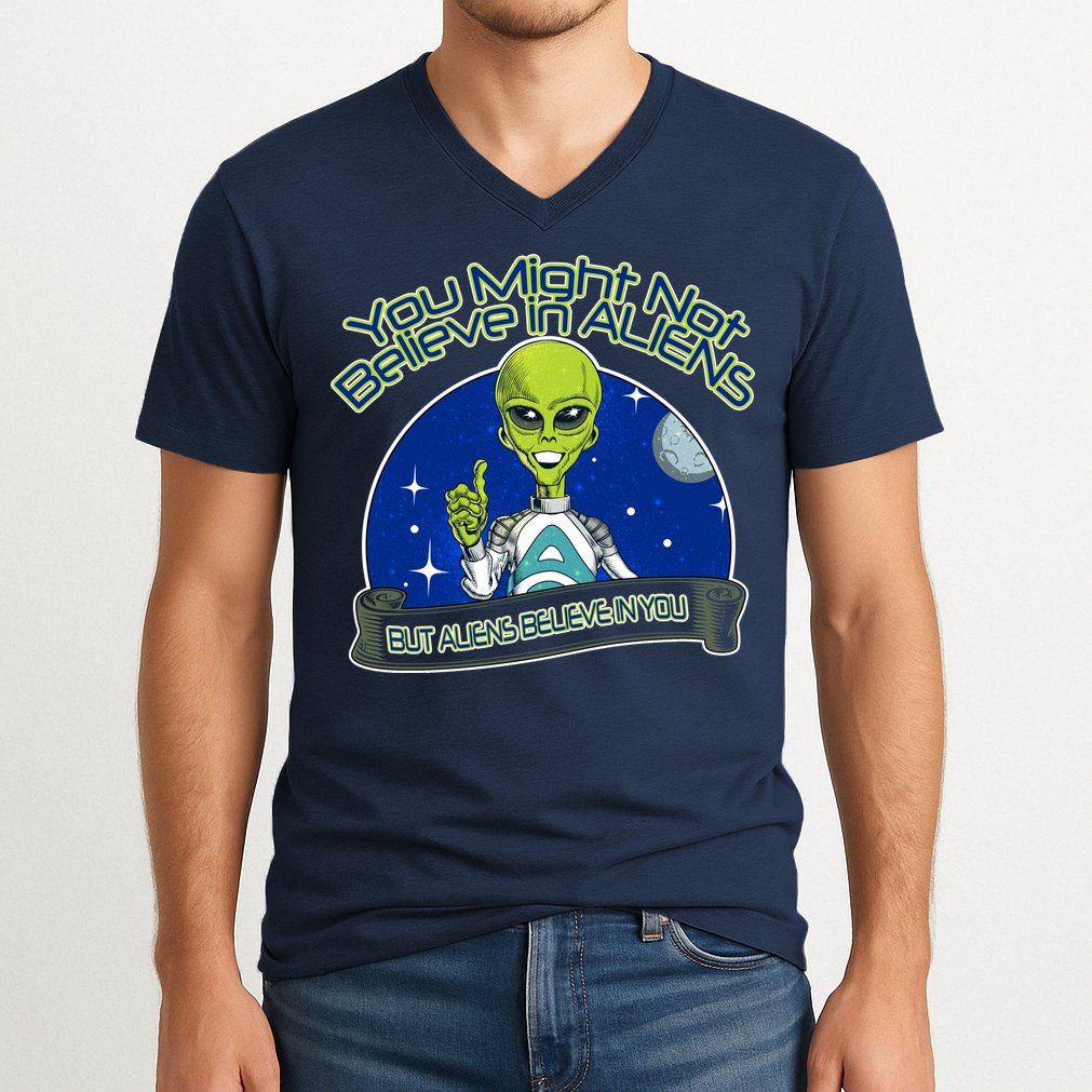Aliens Believe In You V-Neck T-Shirt