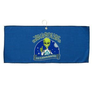 Aliens Believe In You Large Microfiber Waffle Golf Towel