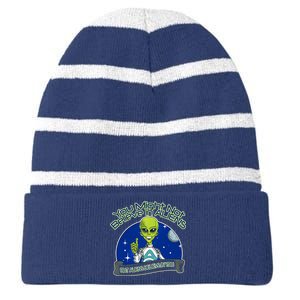 Aliens Believe In You Striped Beanie with Solid Band