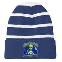 Aliens Believe In You Striped Beanie with Solid Band