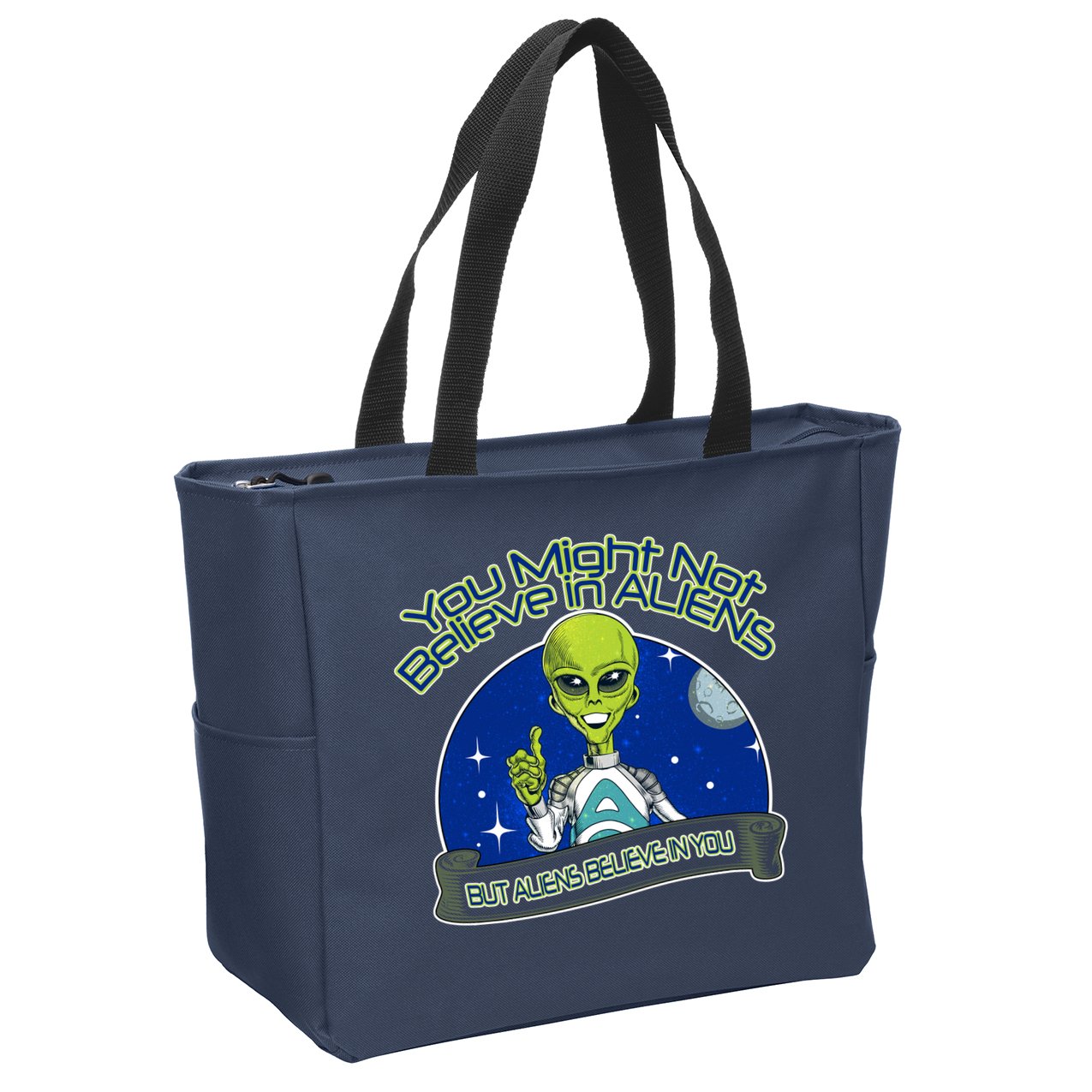 Aliens Believe In You Zip Tote Bag