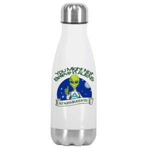 Aliens Believe In You Stainless Steel Insulated Water Bottle