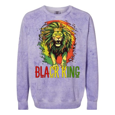 African Lion Junenth Black King Gift Colorblast Crewneck Sweatshirt