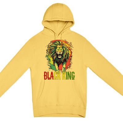 African Lion Junenth Black King Gift Premium Pullover Hoodie