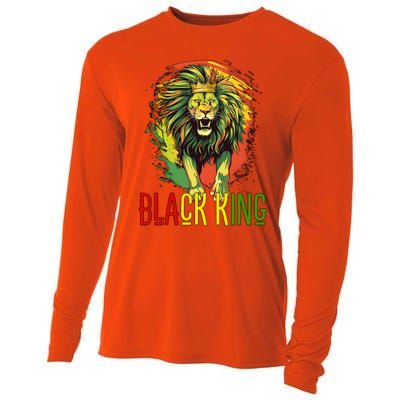 African Lion Junenth Black King Gift Cooling Performance Long Sleeve Crew