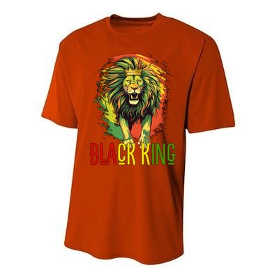 African Lion Junenth Black King Gift Performance Sprint T-Shirt