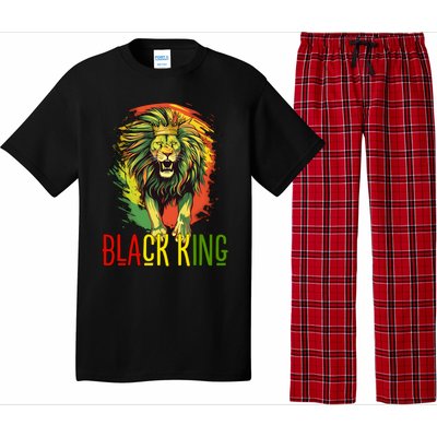 African Lion Junenth Black King Gift Pajama Set