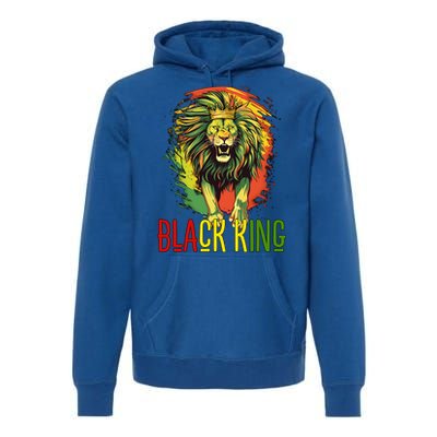 African Lion Junenth Black King Gift Premium Hoodie