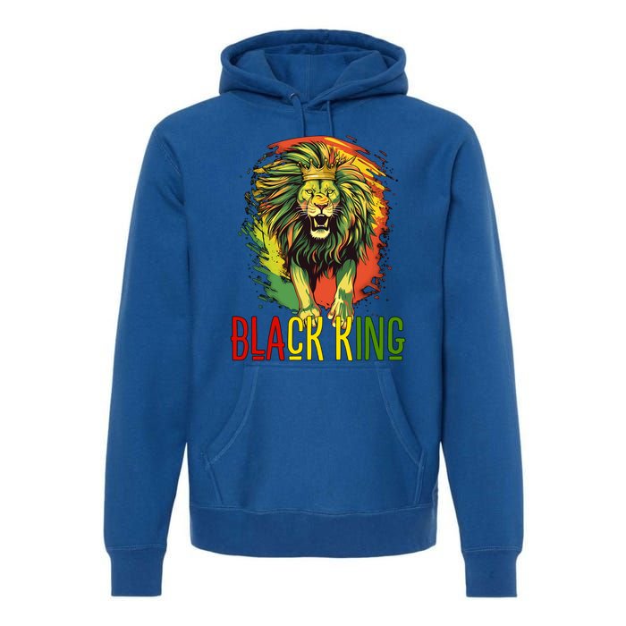 African Lion Junenth Black King Gift Premium Hoodie