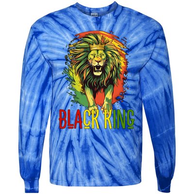 African Lion Junenth Black King Gift Tie-Dye Long Sleeve Shirt