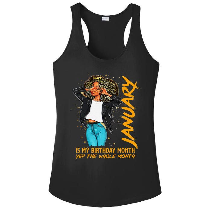 Afro Locs January Is My Birthday Yep The Whole Month Ladies PosiCharge Competitor Racerback Tank