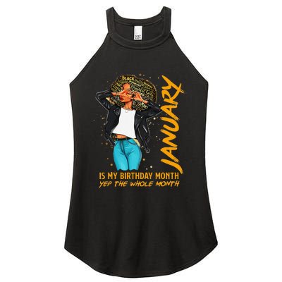 Afro Locs January Is My Birthday Yep The Whole Month Women’s Perfect Tri Rocker Tank