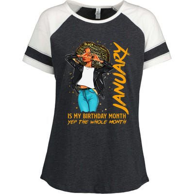 Afro Locs January Is My Birthday Yep The Whole Month Enza Ladies Jersey Colorblock Tee