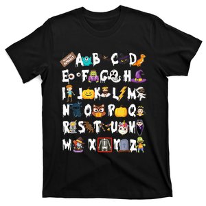 ABCs Learning Kindergarten Teacher Funny Halloween Alphabet T-Shirt