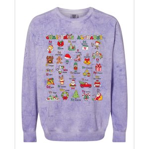 ABCs Learning Kindergarten Teacher Christmas Lights Alphabet Colorblast Crewneck Sweatshirt